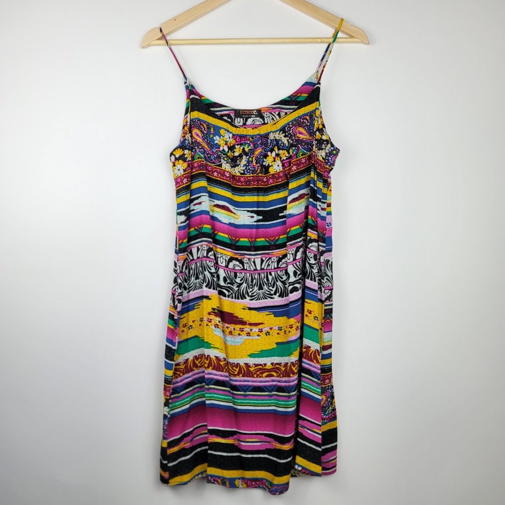 Renee C. Multicolored spaghetti strap dress size medium